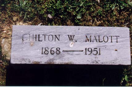Headstone reading Chilton W. Malott 1868-1951