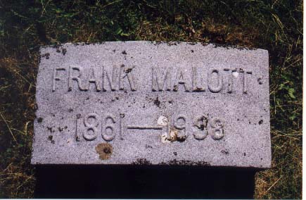 Headstone reading Frank Malott 1861-1938