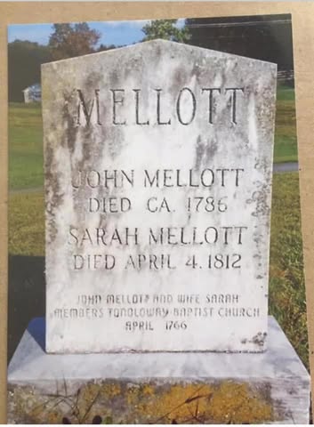 Memorial stone of John and Sarah Mellott