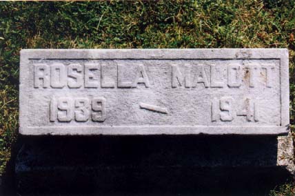Headstone reading Rosella Malott 1939-1941