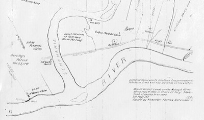 Hand-drawn copy of an 18th-century survey showing Schoharie Creek meeting the Mohawk River, the Fort Hunter church, a road up the river, and claims including Gideon Marlett’s Claim, Adam Putman’s Claim, William Hall’s claim and Barclay’s Patent of 27 November 1741